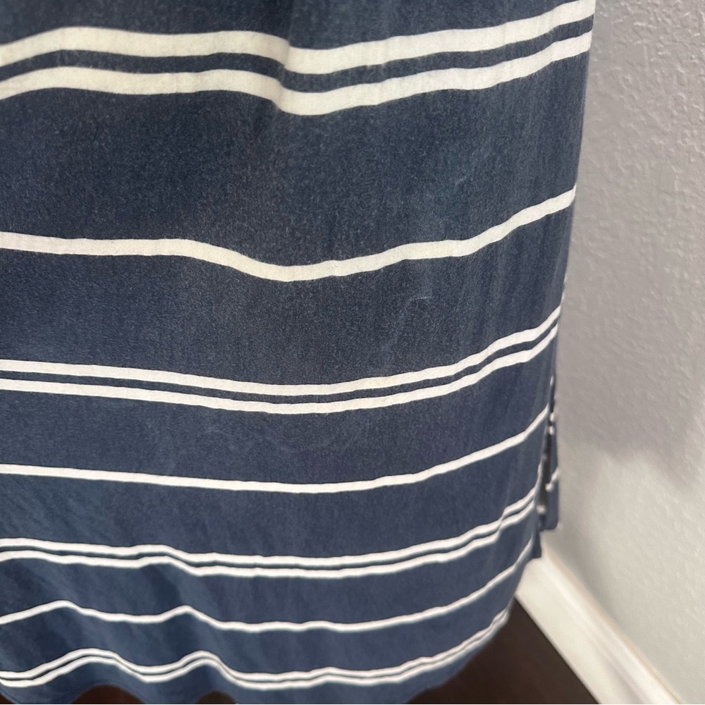 Athleta Blue Striped Racerback Midi Dress Drawstring Waist Size S - Picture 7 of 11